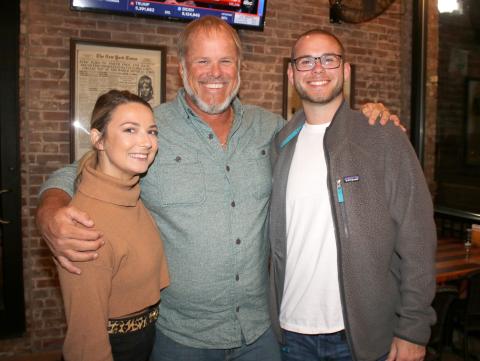 Emilee Southwell (from left), Robby Hollingsworth and Zach Hollingsworth take a break from an election victory dinner Tuesday night after Robby Hollingsworth was elected the Columbia County Commission District 3 representative. (TONY BRITT/Lake City Reporter)