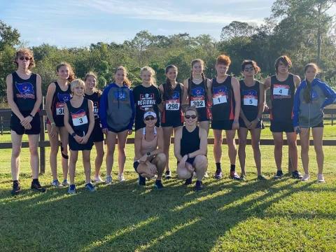 Branford’s cross country teams at the Region 2-1A Meet on Friday at Holloway Park in Lakeland. (COURTESY)