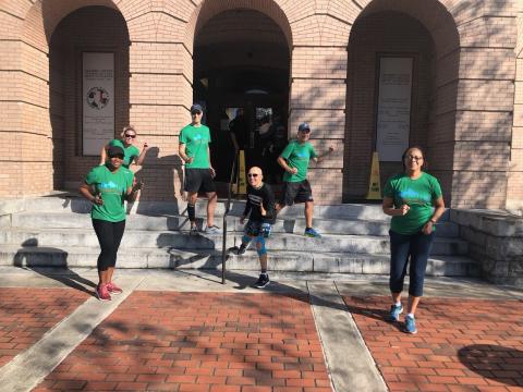 Gunster attorney Mike Freed, center, ran from the Columbia County Courthouse to the Baker County Courthouse Nov. 20 along with members of the Jacksonville Area Legal Aid board of directors as part of a six-marathon series that raises money for JALA. (COURTESY)