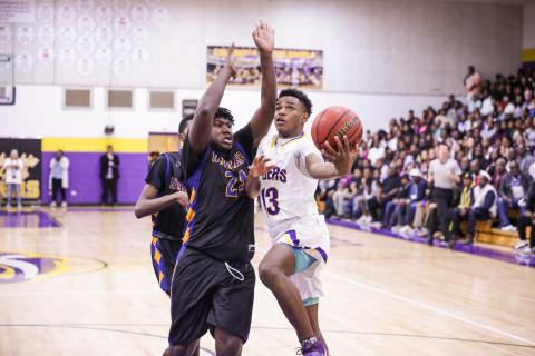 Columbia guard Tray Tolliver goes up for a shot against Dayton Beach Mainland during last season’s Region 1-6A final on Feb. 28. (BRENT KUYKENDALL/Lake City Reporter)