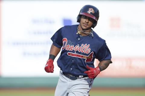 Danville Braves outfielder Willie Carter (15) rounds the bases after hitting a home run against the Pulaski Yankees at Calfee Park on June 30, in Pulaski, Virginia. (AP PHOTO)