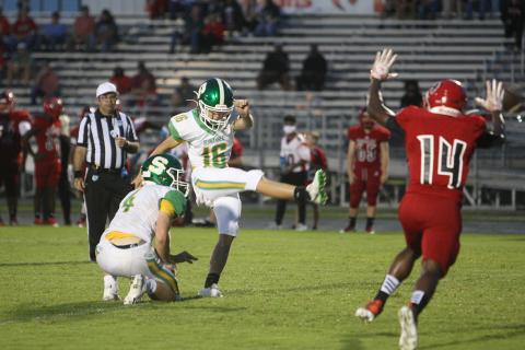 Suwannee sophomore Braxtyn Green is one of the top-ranked kickers in the country after competing at a Kicking World national showcase earlier this month. (PAUL BUCHANAN/Special to the Reporter)