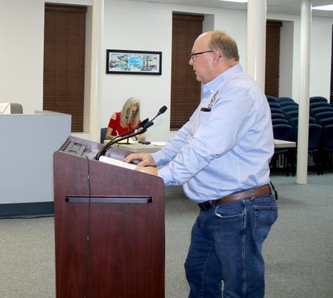 Rocky Ford, county commission chairman, discussed a regional utility at Lake City’s utility advisory committee meeting Tuesday. (TONY BRITT/Lake City Reporter)