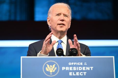 President-elect Joe Biden unveiled his plan to combat covid-19 and boost the nation’s economy Thursday at The Queen Theater in Wilmington, Del. (ROBERTO SCHMIDT/AFP/Getty Images/TNS)