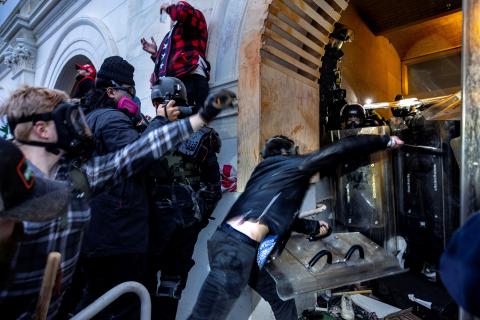 Rioters attack DC police and security forces as they try to storm the U.S. Capitol on Jan. 6 in Washington, DC. (Getty Images/TNS)