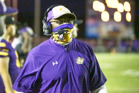 Columbia coach Brian Allen is seen on the sideline during a game against Florida High on Oct. 2, 2020.