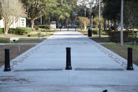 The new pedestrian walkway on Florida Gateway College’s campus is now complete. (COURTESY)