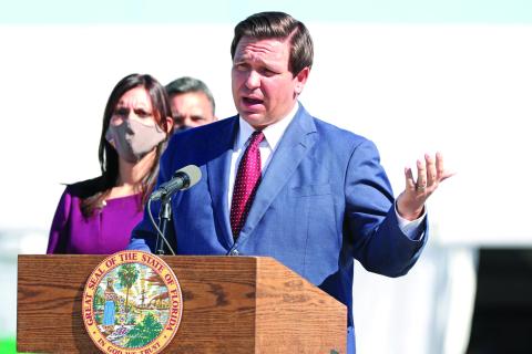 Florida Gov. Ron DeSantis is seeking $1 billion for a resiliency program to address the impacts of rising sea levels, hurricanes and flooding. (AMY BETH BENNETT/South Florida Sun Sentinel/TNS)