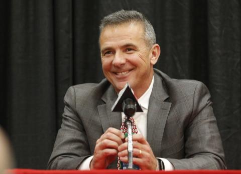 Urban Meyer answers questions during a news conference announcing his retirement Ohio State’s coach on Dec. 4, 2018, in Columbus, Ohio. (AP FILE PHOTO)