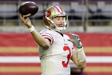Former San Francisco 49ers quarterback C.J. Beathard (3) throws against the Seattle Seahawks on Jan. 3 in Glendale, Ariz. The Jacksonville Jaguars signed former San Francisco 49ers quarterback C.J. Beathard on Wednesday, giving them an experienced backup if they trade Gardner Minshew. (RICK SCUTERI/AP File)