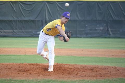 Columbia pitcher Cole Williams fires to the mound against Buchholz on Wednesday night. (MORGAN MCMULLEN/Lake City Reporter)
