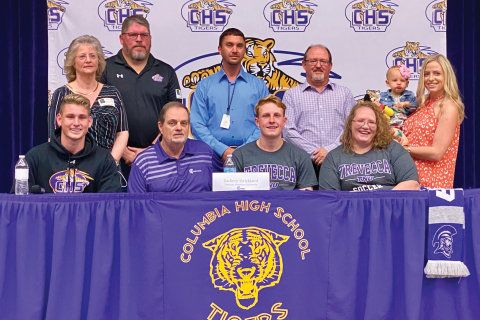 Columbia soccer player Zack Strickland had a signing ceremony Monday morning where he celebrated his commitment to play collegiately at Trevecca University in Nashville. (COURTESY)