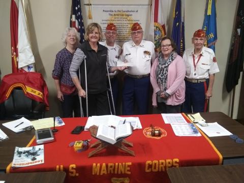 The Tri-County Veterans Fund raised more than $37,000 from donations at the Suwannee Lights’ military display at the Spirit of the Suwannee Music Park. SOSMP General Manager Teena Peavey presented the group with a check for $37,539.51 last month. Pictured are Pat Walsh, from left, Peavey, Russ Carson, Jim Kennedy, Jenny Parcels and Charles Tedesco. (COURTESY)