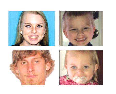 Clockwise from top left: Sydni Jones, Jaxon Evans, Lucy Evans, David Evans