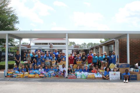 Eastside students with supplies for the LCHS. (TONY BRITT/Lake City Reporter)