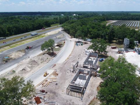 A construction site working on bringing an upgraded rest stop sits along the side of Interstate 10. The construction is part of a project that began about a year ago. (COURTESY)