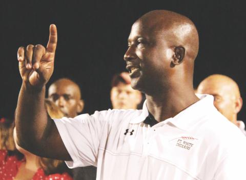 Demetric Jackson is pictured after a Fort White game in 2014. He introduced himself to the entire Columbia football team on Monday as the Tigers resumed summer workouts. (FILE)