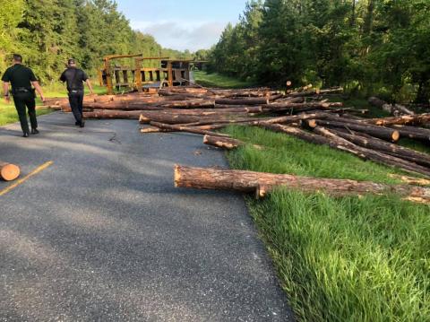 Members of the Suwannee County Fire Rescue and Florida Highway Patrol assess the situation on County Road 137 Friday morning. (COURTESY)