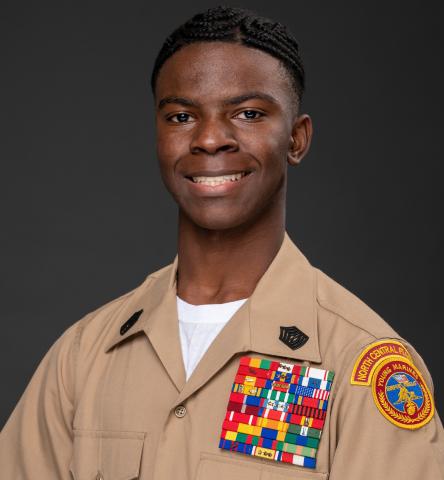 Clayton Flemming poses in his Young Marines uniform. (COURTESY)