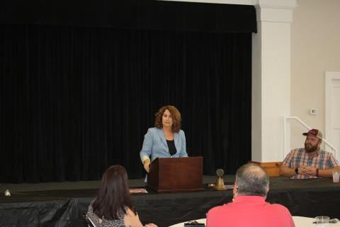 State Senator Jennifer Bradley address a Kiwanis Club of Lake City meeting Tuesday. (TONY BRITT/Lake City Reporter)