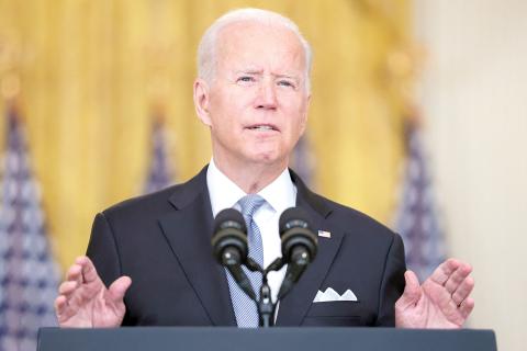 President Joe Biden delivers remarks on Afghanistan in the East Room of The White House in Washington, D.C., on Aug. 16. Biden has moved to declassify documents around the Sept. 11 attacks. (OLIVER CONTRERAS/AbacaPress.com/TNS)