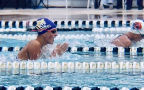 Columbia swimmer Izzy Glenn competes in the 100 breaststroke during Thursday’s tri-meet against Baker County and Middleburg. (COURTESY)