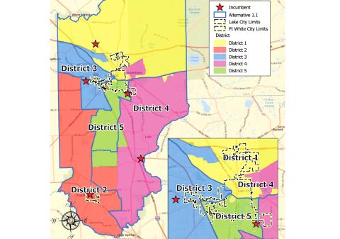 The Columbia County Board of County Commissioners approved a new districting map for elections, which is based on the results of the 2020 U.S. Census. (COURTESY)