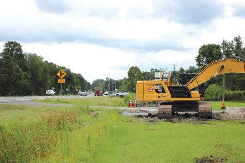 Construction equipment sits at the intersection of U.S. Highway 41 and Northwest Bascom Norris Drive. (TONY BRITT/Lake City Reporter)