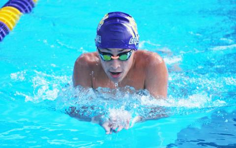 Columbia swimmer Ian Disosway swims the 200 IM during Thursday's meet against Baker. (COURTESY)