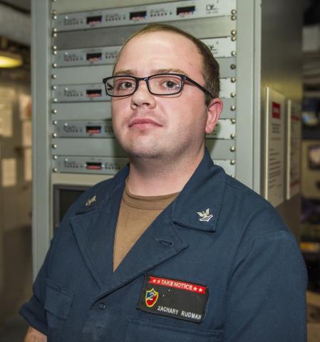 Lake City native Zachary Rudman, a Petty Officer 2nd Class in the U.S. Navy, serves aboard the USS Essex. (COURTESY)
