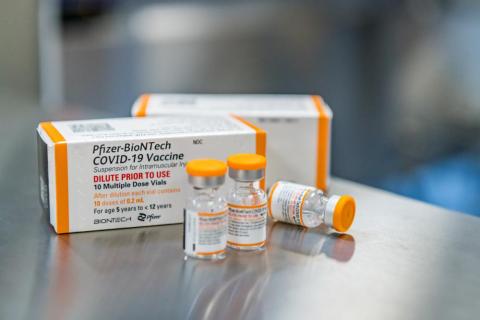 This  photo provided by Pfizer shows kid-size doses of its covid-19 vaccine. The Food and Drug Administration paved the way for children ages 5 to 11 to get Pfizer's covid-19 vaccine on Oct. 29. One more regulatory hurdle remains, as advisers to the Centers for Disease Control and Prevention will make more detailed recommendations on which youngsters should get vaccinated, with a final decision by the agency’s director expected shortly afterward. (Pfizer via AP FILE)