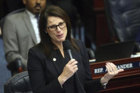 Rep. Tina Polsky, D-Boca Raton, debates during a session Tuesday March 10, 2020, in Tallahassee. (Associated Press)