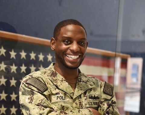 Live Oak native Petty Officer 2nd Class Eric Polite said he joined the navy to provide a better life for his kids. (Spc. 1st Class AMANDA RAE MORENO/U.S. Navy)