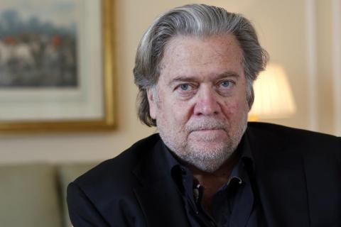 Former White House strategist Steve Bannon poses prior to an interview with The Associated Press on May 27, 2019, in Paris. Bannon, a longtime ally to former President Donald Trump, was indicted Friday, Nov. 12, 2021, on two counts of contempt of Congress after he defied a congressional subpoena from the House committee investigating the insurrection at the U.S. Capitol. (THIBAULT CAMUS/AP File)