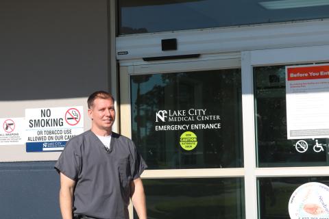 Brian Sellers, a Marine Corps vet and director of emergency services at LCMC, was wounded in Iraq. (JAMIE WACHTER/Lake City Reporter)