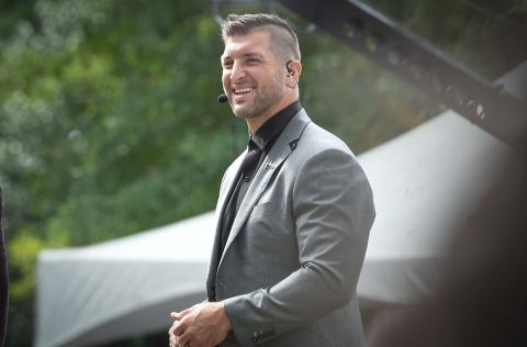 SEC Network analyst Tim Tebow on the "SEC Nation" set on Oct. 2. (BEN FLANAGAN/AL.com/TNS)
