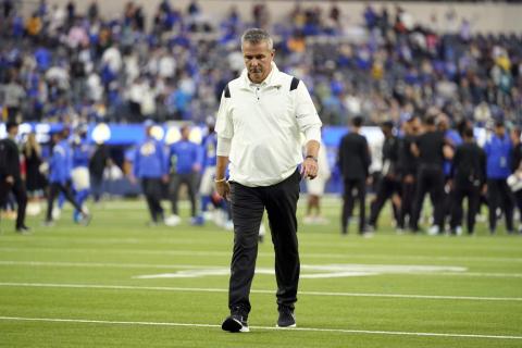 Jacksonville Jaguars head coach Urban Meyer walks off the field after a loss to the Los Angeles Rams on Dec. 5 in Inglewood, Calif. Meyer's tumultuous NFL tenure ended after just 13 games — and two victories — when the Jacksonville Jaguars fired him early Thursday because of an accumulation of missteps. (JAE C. HONG/Associated Press)