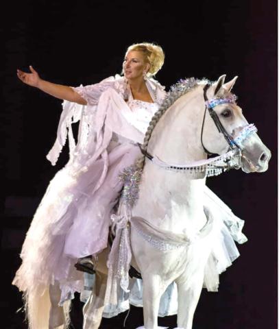 Yvonne Barteau performs as the snow queen in a previous ‘Spirit of the Horse’ show. (COURTESY)