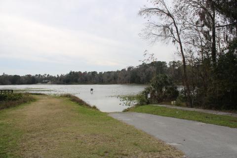 The fishing pier was removed from Lake Montgomery five years ago. The Florida Fish and Wildlife Conservation Commission is hoping it can finalize funding for a new dock soon. (TONY BRITT/Lake City Reporter)