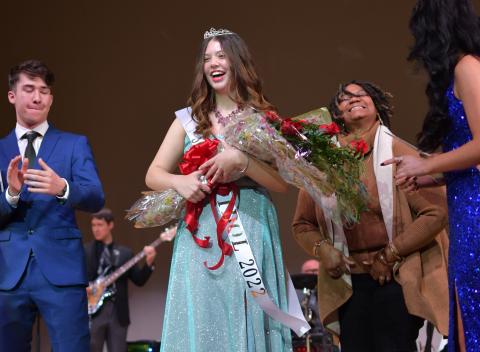 Alexa Meriweather (center) is presented her tiara, sash and bouquet after winning the 2022 Southside Idol competition. (COURTESY)