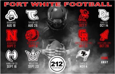Fort White's 2022 football schedule. (COURTESY)
