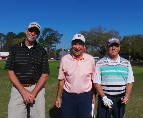 The first-place team of David Derringer (from left), Ray Merrit and Ronnie Richardson. (COURTESY)