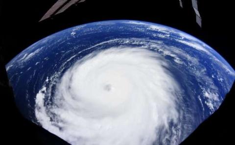 An astronaut aboard the International Space Station snapped this photo of Hurricane Sam in the Atlantic Ocean on the afternoon of September 29, 2021. (COURTESY/NASA)