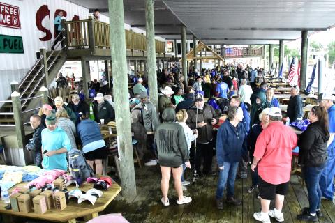 Hooked on Heroes, a local non-profit organization, took 246 veterans fishing Saturday at the Sea Hag Marina in Steinhatchee. (ROB WOLFE/Special to the Reporter)