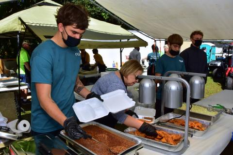 The catfish dinners were popular at Saturday’s Suwannee River Catfish Festival in Branford, selling out of 380 pounds of catfish filets. (ROB WOLFE/Lake City Reporter)