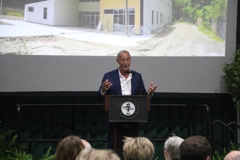Keith Leibfried, the chairman of the First Federal Bank board of directors, speaks Wednesday after Florida Gateway College announced its new STEM building would be named the Keith & Quinn Leibfried STEM building. (MORGAN MCMULLEN/Lake City Reporter)