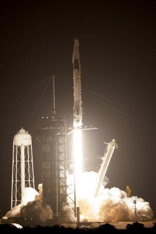 A SpaceX Falcon 9 rocket lifts off from the Kennedy Space Center in Cape Canaveral on Wednesday. (JOHN RAOUX/Associated Press)