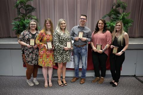 North Florida College honored its outstanding students with an Honors Convocation last week. Among the Suwannee County students honored were Amber Thompson (from left), Lucy Jolicoeur, Annah Davis, Kolby Creamer, Savannah Agapito and Cassydie Kinsey. Not pictures is CaliAnn Daniel. (COURTESY)