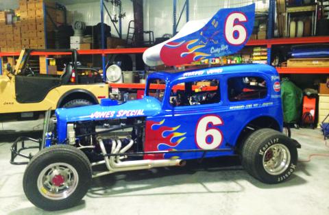Harvey Jones’ blue No. 6 car will be on display for fans on May 28 at All-Tech Raceway for the Crate USA Late Model Race. (COURTESY)