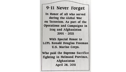 A memorial marker for those who fought in Afghanistan and Iraq is planned for Olustee Park. (COURTESY)